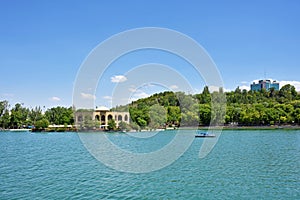 El Goli or Shah Goli historical park and lake in Tabriz , Iran