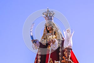 Carving of Santa Catalina taken in procession in celebration of the El Granado festivities. photo