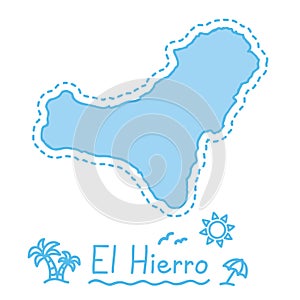 El Hierro island map isolated cartography concept canary islands