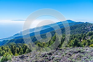 El Hierro and La Gomera viewed from Pico de la Nieve at La Palma, Canary islands, Spain photo