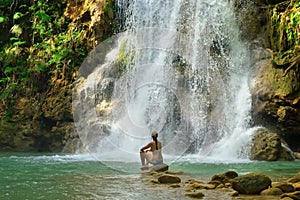 El Limon waterfall on Dominican Republic