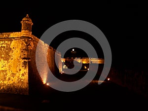 El Morro fort in San Juan Puerto Rico at night photo