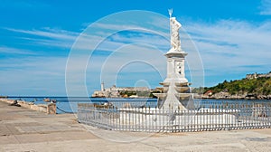 El Morro in Havana with a statue of Neptune