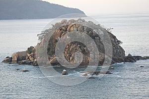 El Morro Island seen from the Condesa Beach, Acapulco Bay, Mexico