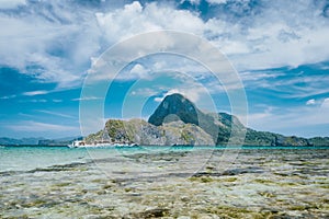 El Nido bay and Cadlao island and blue lagoon, Palawan, Philippines