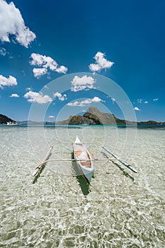 El Nido bay, Palawan, Philippines. Crystal clear ocean lagoon, exotic paradise islands, amazing outdoor nature