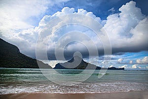 El Nido Landscape with ocean, beach and Cadlao island