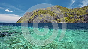 El Nido, Palawan, Philippines. Ocean surface movement in Tapiutan strait on island tour C. Located on Matinloc island