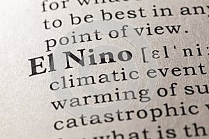 Definition of the word El Nino photo