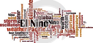 El Nino word cloud photo