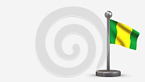 El Oro 3D waving flag illustration on tiny flagpole. photo