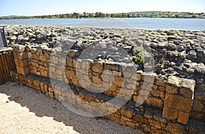 Muro de la presa romana de Proserpina, provincia de Badajoz, EspaÃÂ±a photo
