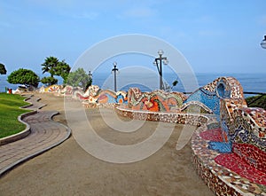 El Parque del Amor on the coastline Miraflores, Lima, Peru, South America