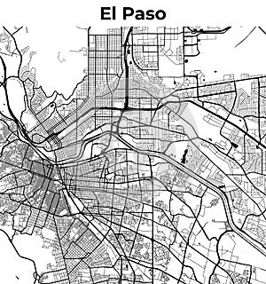 El Paso City Map, Cartography Map, Street Layout Map