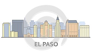 El paso cityscape, Texas - city panorama of El paso, skyline photo