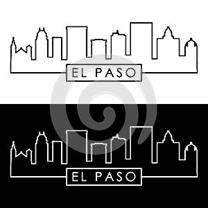 El Paso skyline. Linear style. photo