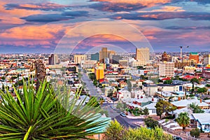 El Paso, Texas, USA  Downtown City Skyline