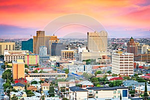 El Paso, Texas, USA  downtown city skyline at dusk photo