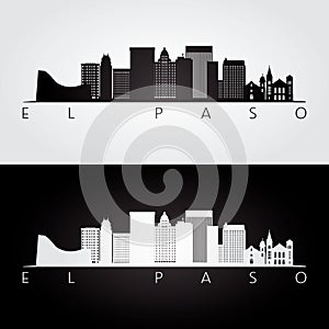 El Paso usa skyline and landmarks silhouette photo