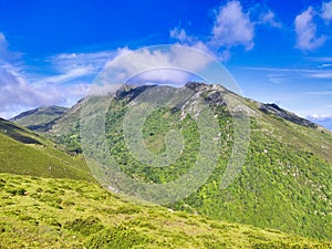 El Pienzu peak, 1160 m, Sierra del Sueve. Asturias, Spain