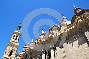 El Pilar Cathedral in Zaragoza city Spain outdoor