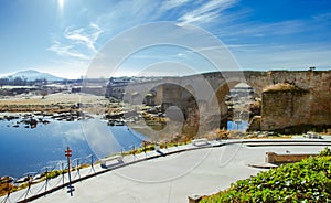 El Puente del Arzobispo, province of Toledo, Castille-La Mancha, Spain. The archbishop`s bridge. photo