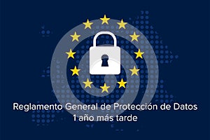 El Reglamento General de Proteccion de Datos RGPD, 2018-2019, 1 year later photo