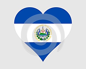 El Salvador Heart Flag. Salvadoran, Salvadorian, Salvadorean, Guanaco Love Shape Country Nation National Flag EPS Vector