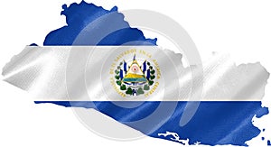 El Salvador Map with Flag