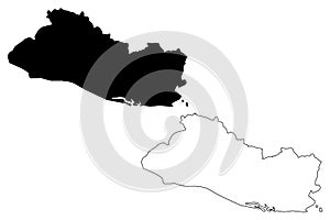 El Salvador map vector photo
