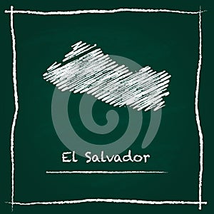 El Salvador outline vector map hand drawn with.