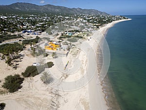 el sargento beach la ventana baja california sur mexico aerial view panorama