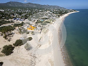 el sargento beach la ventana baja california sur mexico aerial view panorama photo