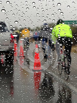 El Tour de Tucson, AZ cycling event in the rain
