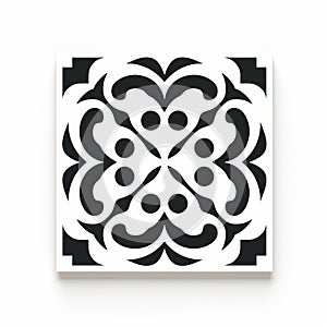Elaborate Black And White Design: Minimalist Illustrator Inspired Tile