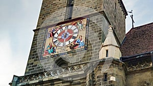 Elaborate clock of the Black Church in Brasov, Transylvania, Romania