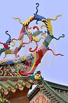 Elaborate eave in Chinese traditional temple