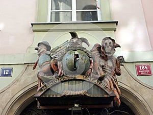 Ghoulish Theatre Sign, Marionette Theatre, Prague, Czech Republic