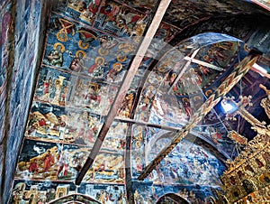 Elaborate Interior, Historical Greek Orthodox Church, Peloponnese, Greece