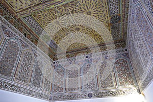 Elaborate mosaic windows in the Kasbah