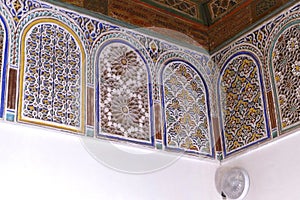 Elaborate mosaic windows in the Kasbah