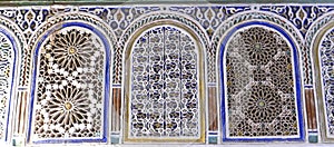 Elaborate mosaic windows in the Kasbah