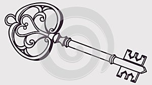 Elaborate Skeleton Key, Unlocking Possibilities, vector design Generative AI