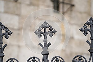 Elaborately artfull crafted wrought iron work on buildings in Germany, Bavaria photo