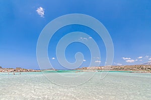 The Elafonissi Beach with crystal clear water