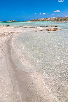 The Elafonissi Beach with crystal clear water