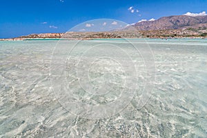 The Elafonissi Beach with crystal clear water