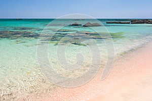 The Elafonissi Beach with crystal clear water