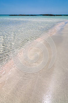 The Elafonissi Beach with crystal clear water