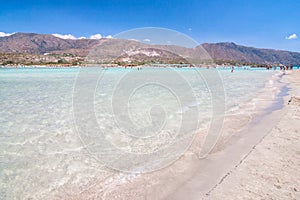 The Elafonissi Beach with crystal clear water